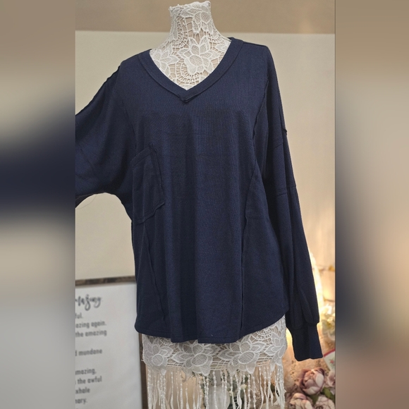 BTFBM Navy Blue Oversized Crew Neck Sweatshirt Sz XL - Picture 8 of 14